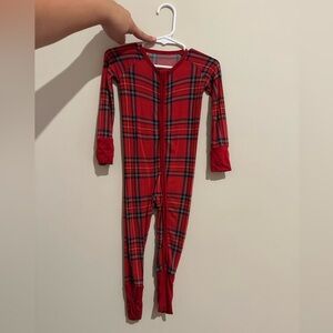 Little Sleepies Red Plaid holiday Pajamas